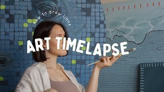 ART TIMELAPSE | The Lions | Artist Kate Shi | Kate Shi | Как нарисовать львов