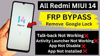 All Redmi Xiaomi Miui 14 Frp Bypass 2024 ❌ Find apps | Remove Google Account Without Pc New Update