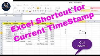 Excel Shortcut for Current time stamp | Excel Shortcuts | Keyboard shortcuts