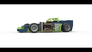 3D printable Supermodified front engine race car Scale 1:25 3D model view