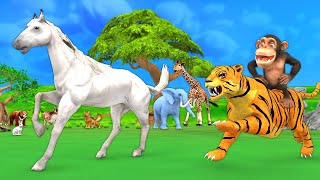 गर्व घोड़ा चालाक बंदर टाइगर रेस Proud Horse Clever Monkey Tiger Race Hindi Kahaniya हिंदी कहनिया