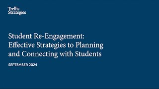 Student Re-Engagement: Effective Strategies to Planning and Connecting with Students