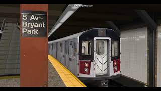 [OpenBVE] NYCT Virtual Fanning 34th St Hudson Yard Bound "R188" 7 Train at 5th Av & 42nd Street