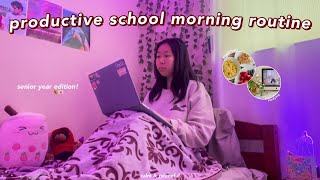 school MORNING ROUTINE *fall edition* cozy and productive! high school senior morning routine 2023