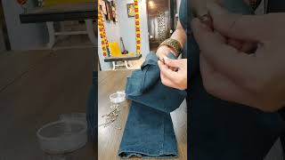 Denim Length Shorten Without Alteration | DIY #Shorts #trending #ytshorts #denim