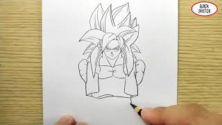 VERY EASY, how to draw  songoku dragonball z / quick sketch goku