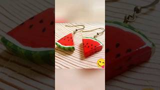 Cute Baby Seasonal Earrings 😍 Watermelon Earrings Day #diy #pearlearrings #watermelon #kidsearrings