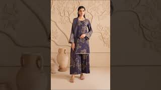 EmbroiDered organza printed shirt and trouser.