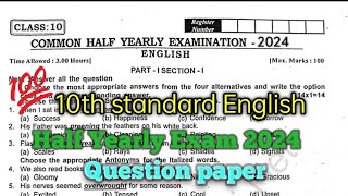 10th English Half Yearly Question Paper 2024