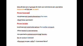 Phrase verbale et phrase nominale