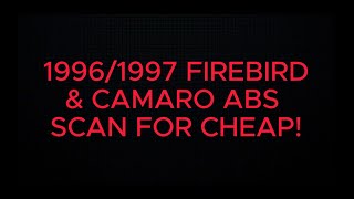 ABS SCAN Pontiac firebird / Chevrolet camaro for cheap