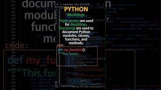 docstrings in python | multiline strings | #Python | @pythink1 | #python for beginners