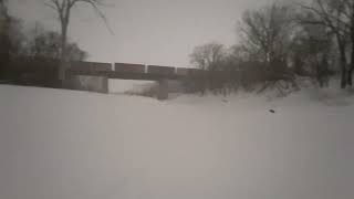 snowshoeing on a river