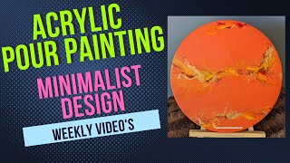 DUTCH POUR | Orange Fluid Art creation on a round canvas. | Pour Painting