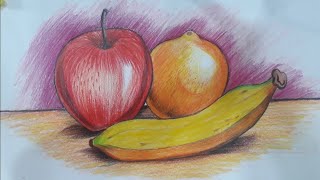 How to draw fruit|Color pencil Tutorial| Drawing fruits and butterfly with Color pencil step by step