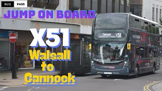 🚌 Route X51: Walsall to Cannock Bus Route | Scenic Bus Tour | Journey Through the Heartlands🌳🚍