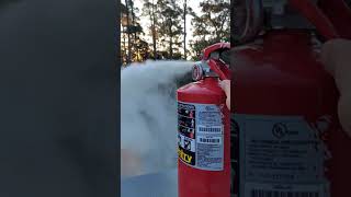 discharging a fire extinguisher