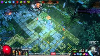 Path of Exile Act 4:  Epic Momma vs Dbl Courtyard Bosses w/ 1/2 regen