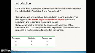 Unit 9 Lesson 2 Comparing Two Means Part 1