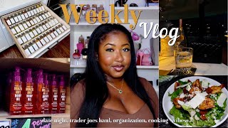 RESET VLOG | being productive, date night, trader joes haul, organization, cooking + vibes