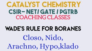 Wade's rule for Boranes ( Closo,Nido,Arachno) with csir/ gate problem.