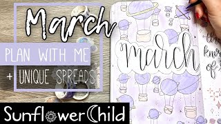 Plan with me March 2020 - March plan with me bullet journal setup