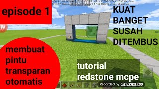 Membuat pintu transparan otomatis di mcpe - tutorial redstone mcpe #1