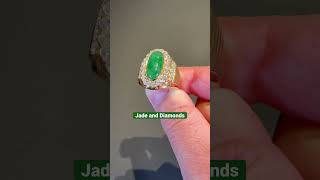 Vintage Gold Jade and Diamond Ring #jewelry #shorts #dsfjewelry #reels #jade #diamond #rings #ring