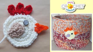 Chicken Applique - Cute Crochet Pattern for Blankets, Bags or Baskets!