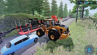 Urgent government job/transporting logs with new MAN/cutting down trees|Public Work |Fs22 |Ps4