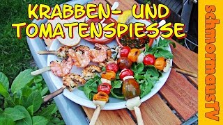 Garnelen- und Tomatenspieße auf dem Outdoorchef Roma grillen