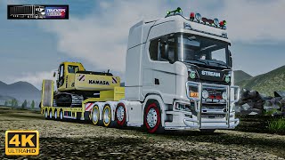 Truckers of Europe 3 | Scania V8! Heavy excavator transportation through mountains | gameplay