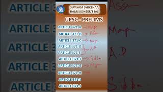 UPSC - PRELIMS | SPECIAL  PROVISIONS OF STATES