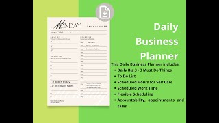 How to use Daily Business Planner