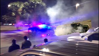 BURNOUTS INFRONT OF COPS AT CRUISE NIGHT!!!!