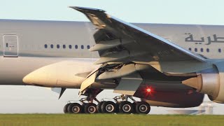 Noisy Brakes! Qatar Airways 777-300ER landing in Paris CDG airport