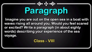 Write a paragraph describing your experience of the sea voyage | Class 8 | Page 15 | Activity 10 (a)