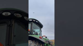 Helicopter flying over the field #farmequipment #johndeere #killbros #helicopter #shorts #fyp