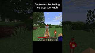 Endermen be hating me way too much #minecraftmemes #minecraft #memes