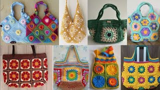 Pop Fashion Granny Square totebag ||Changing Colors || Granny Stitch Pattern || Diy Crochet purses