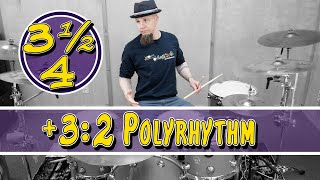 Drumming a 3:2 Polyrhythm In a (3½)/4 Fractional Time Signature