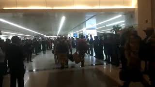 Indian Army reception at Airport while they were traveling for Leh