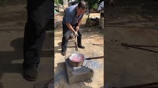 Pure handmade iron pot forging - Custom Made cookware 2 章丘纯手工热锻铁锅 章丘纯手工铁锅锅胚制作中 #手工锻打 #民间手艺人 #才艺