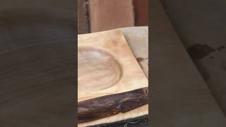 Wood Turning - Square plate with walnut wood