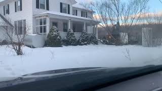 John Deere 160 Excavator House demolition in the snow time-lapse (wide view)