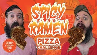 Spicy Hot Chicken Ramen Pizza Challenge!