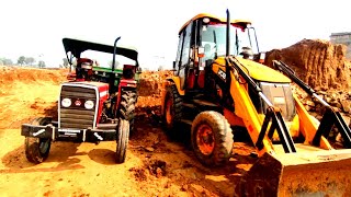 Jcb 3DX Xpert Backhoe Loading Filed Sand | 3 Massey Ferguson Tractor | Mahindra Tractor | Jcb Wala