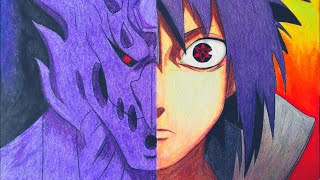 #Shorts How To Draw Sasuke Uchiha (With Susanoo) From Naruto Shippuden Step By Step [Tutorial]