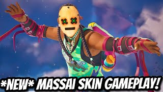 *NEW* MASSAI SKIN + BALANCE BOARD EMOTE GAMEPLAY! - Fortnite Battle Royale