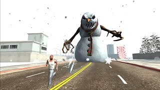 Franklin Fight Winter Snowman in Indian Bike Driving 3D